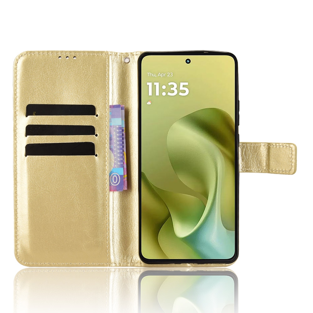 Crazy könyvformájú tok a Motorola Moto G86 5G-hez – arany