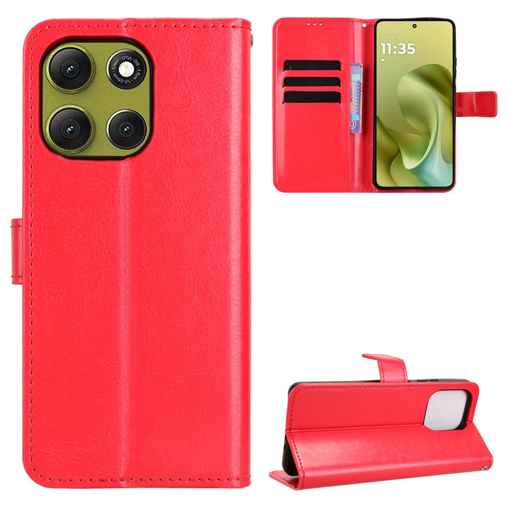 Crazy könyvformájú tok a Motorola Moto G86 Power 5G-hez – piros