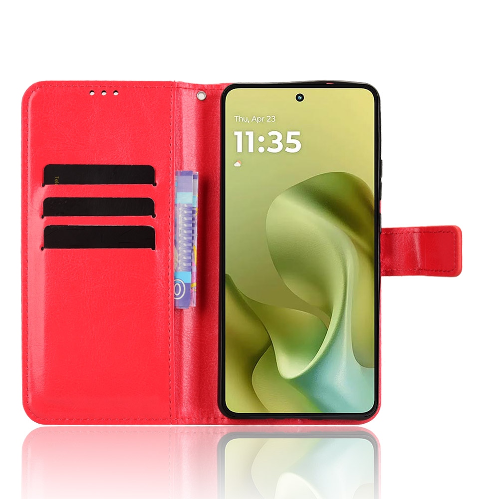 Crazy könyvformájú tok a Motorola Moto G86 Power 5G-hez – piros