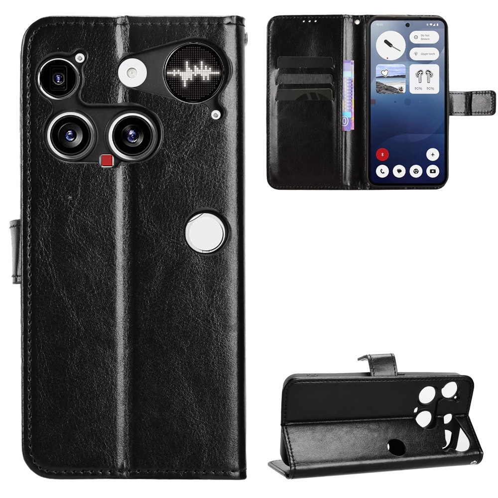 Őrült könyvtáska Nothing Phone (3) 5G telefonhoz - fekete