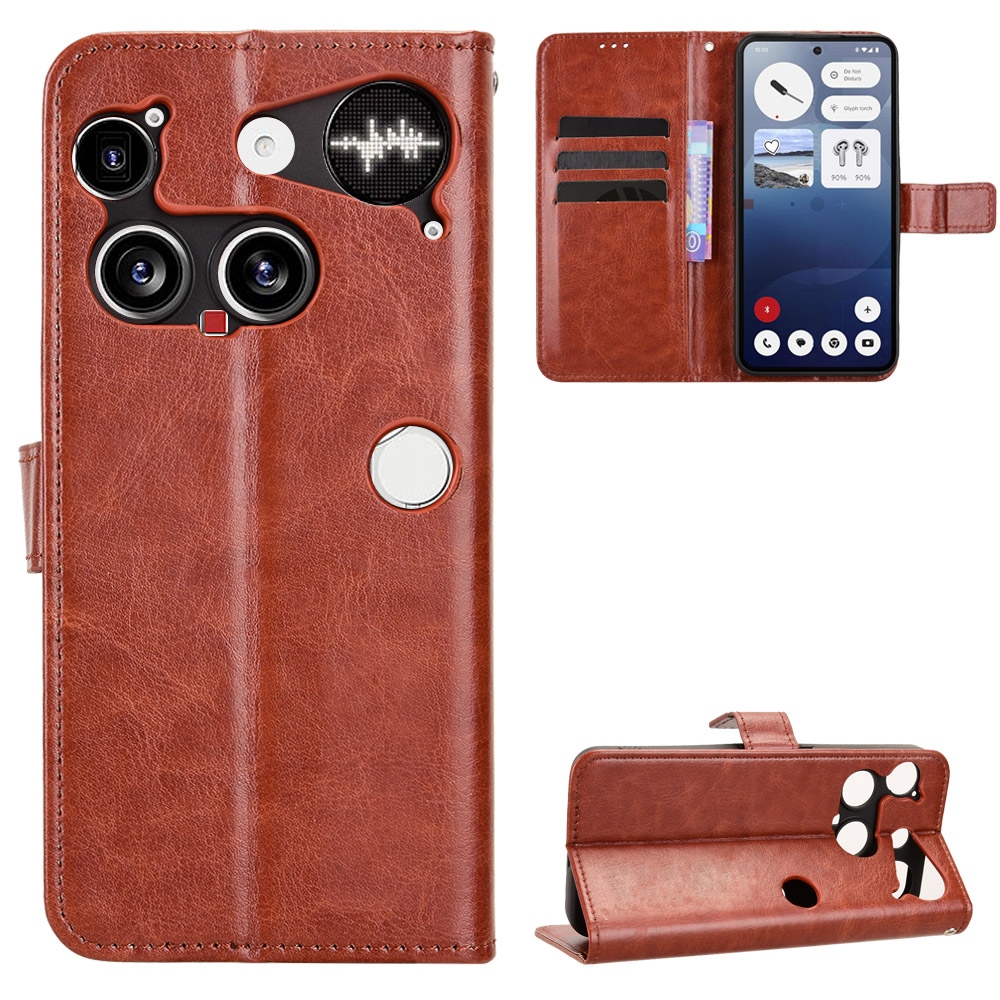 Őrült könyvtáska a Nothing Phone (3) 5G telefonhoz - barna