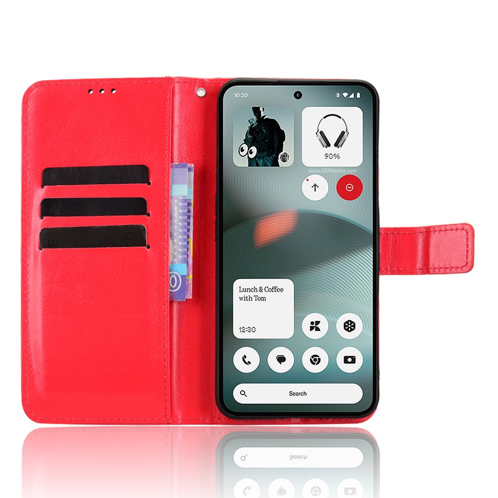 Őrült könyvtáska a Nothing Phone (3a) Lite 5G telefonhoz - piros színben