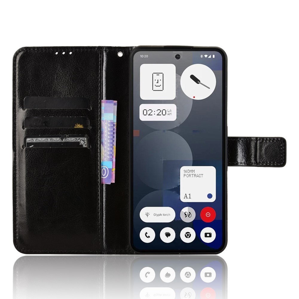 Őrült könyvtáska Nothing Phone (3a) Pro készülékhez - fekete