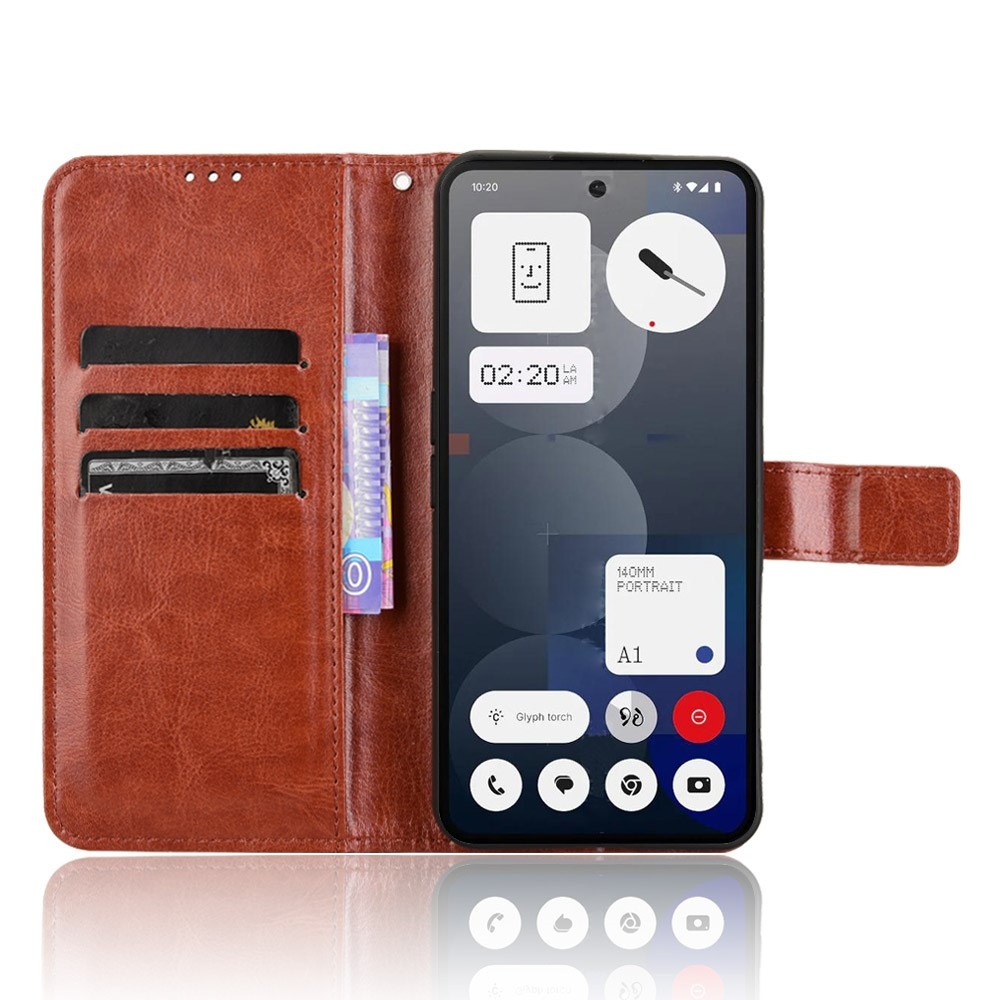 Őrült könyvtáska Nothing Phone (3a) Pro készülékhez - barna színben