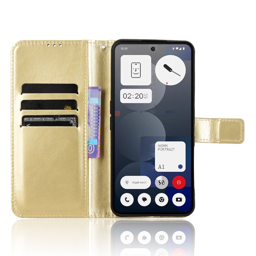 Őrült könyvtáska a Nothing Phone (3a) Pro készülékhez - arany színben