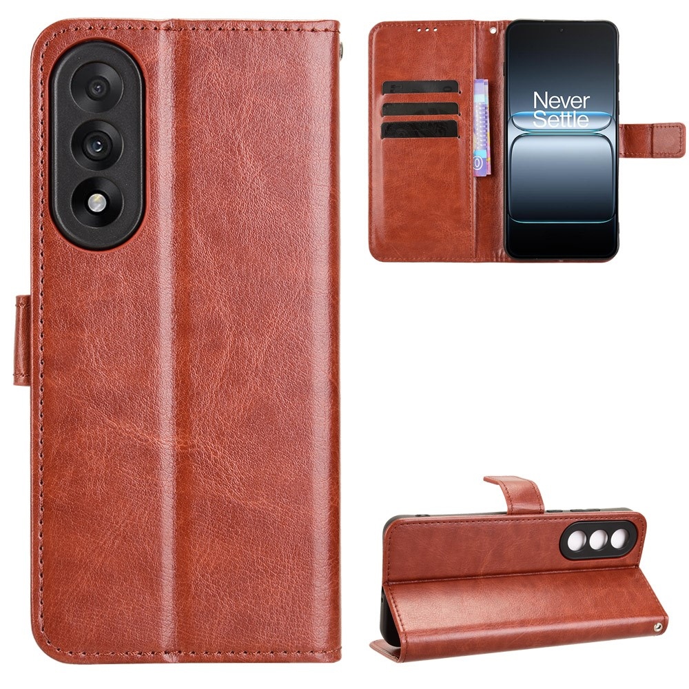 Őrült könyv tok a OnePlus Nord 5 5G számára - barna színű