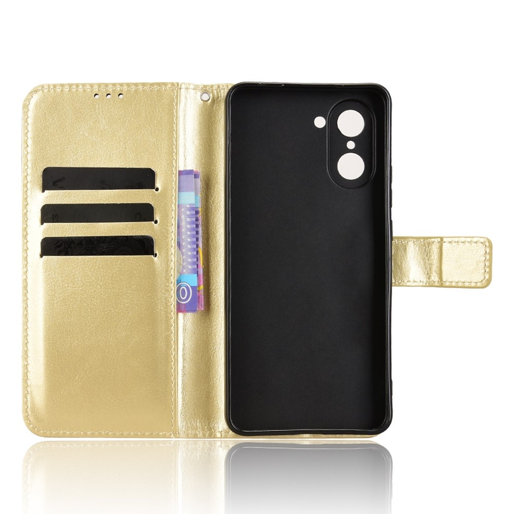 Őrült könyv tok a OnePlus Nord CE5 5G számára - arany színű