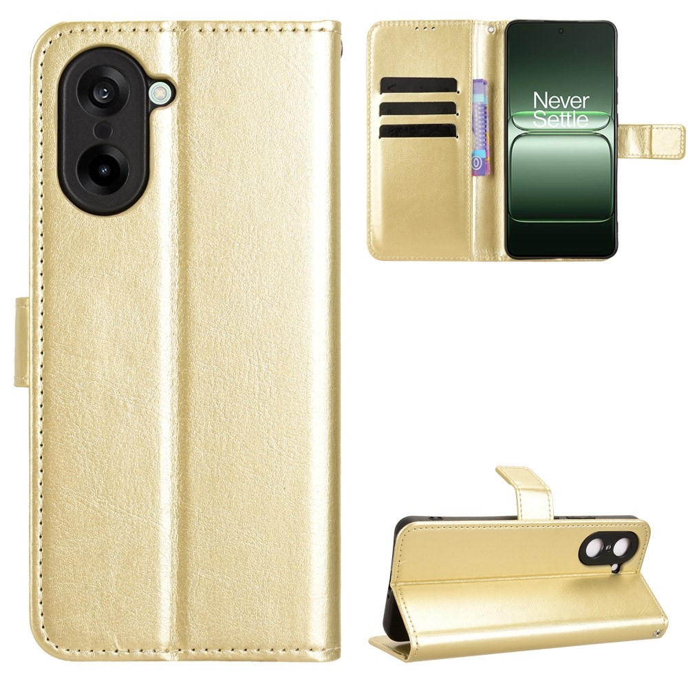 Őrült könyv tok a OnePlus Nord CE5 5G számára - arany színű