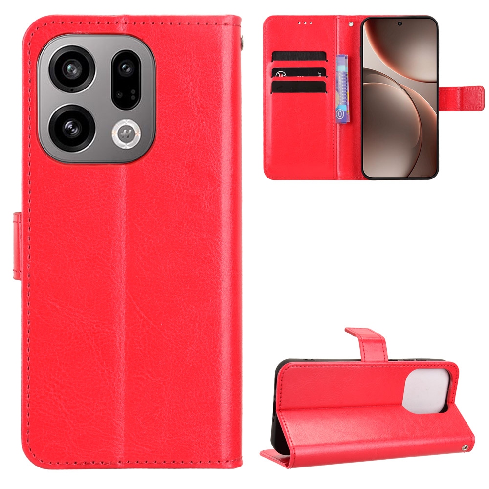 Őrült könyv tok az Oppo Find X9 5G-hez - piros