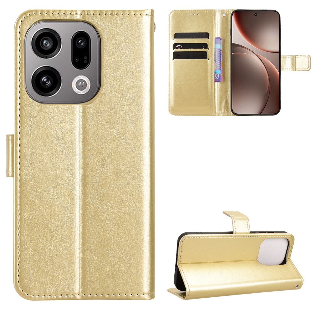 Őrült könyv tok az Oppo Find X9 5G-hez - arany színben