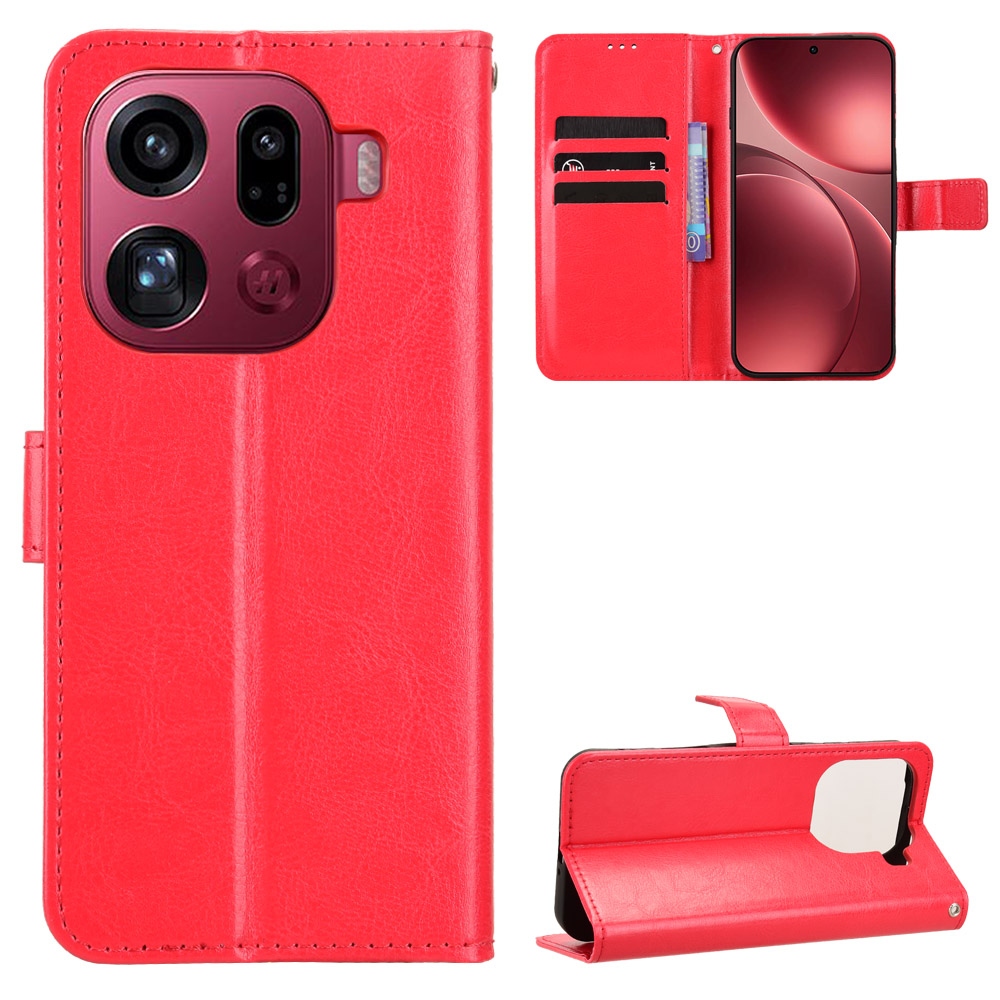 Őrült könyv tok az Oppo Find X9 Pro 5G-hez - piros