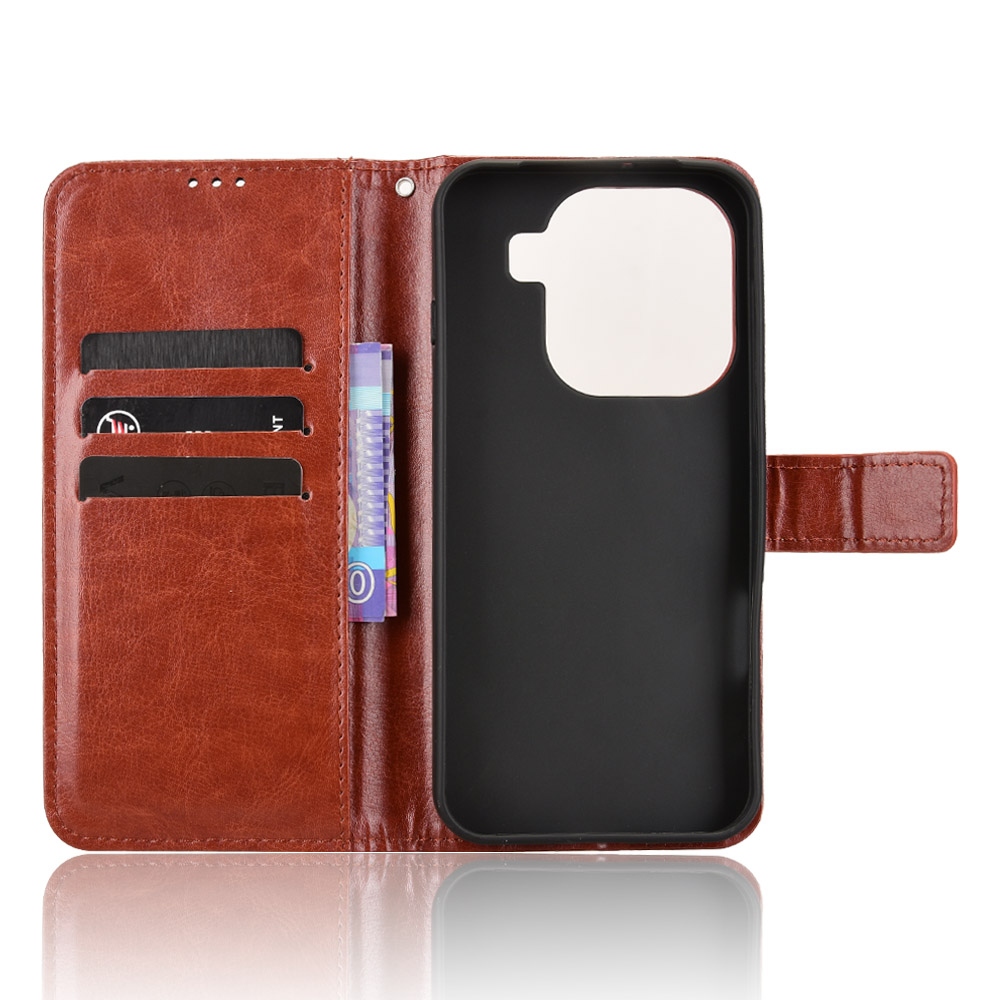 Őrült könyv tok az Oppo Find X9 Pro 5G számára - barna színben