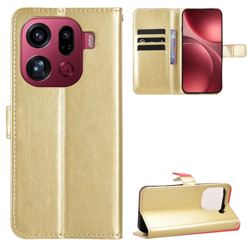 Őrült könyv tok az Oppo Find X9 Pro 5G-hez - arany színben