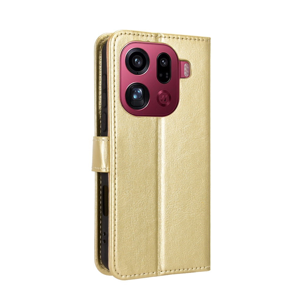 Őrült könyv tok az Oppo Find X9 Pro 5G-hez - arany színben