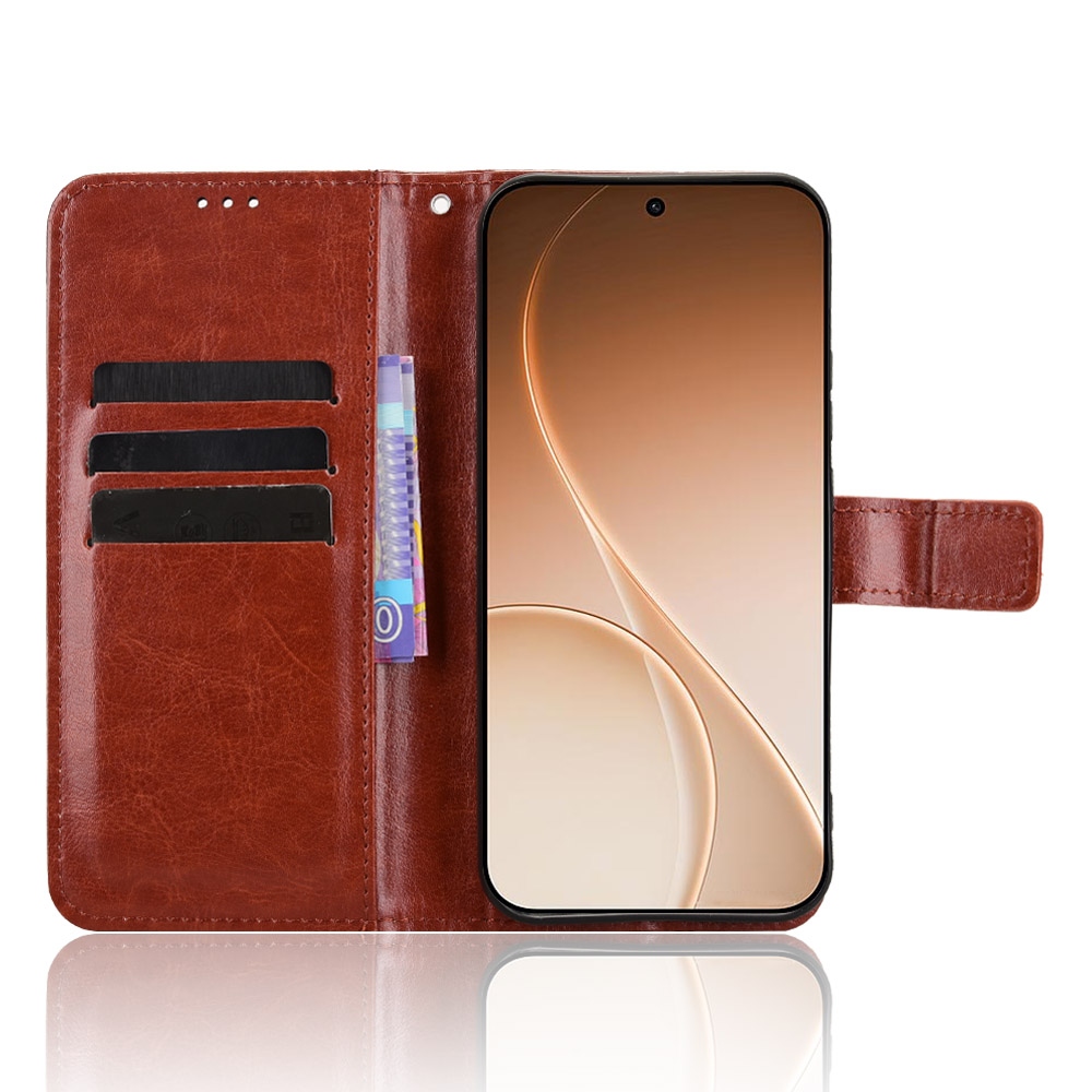 Őrült könyvtáska Oppo Reno 15 FS 5G-hez - barna