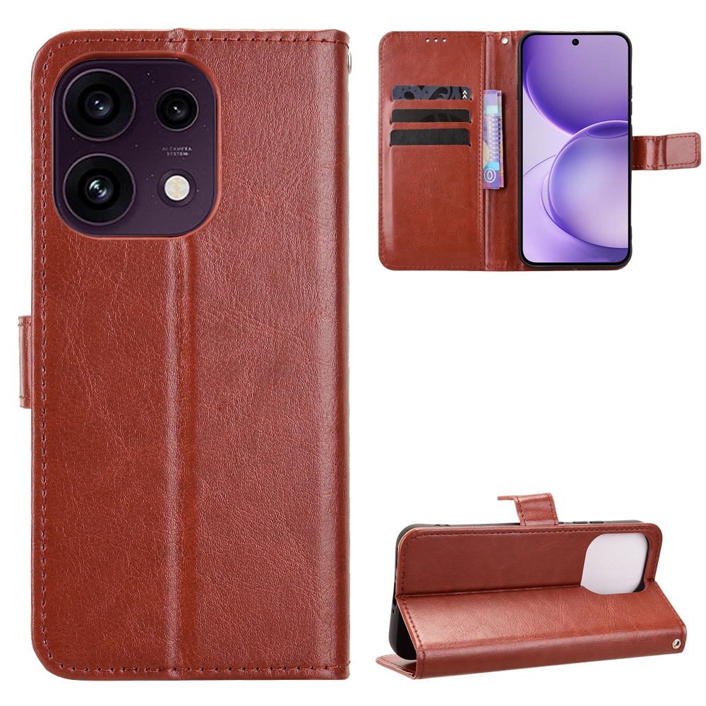 Crazy könyvformájú tok az Oppo Reno 16 FS 5G-hez – barna