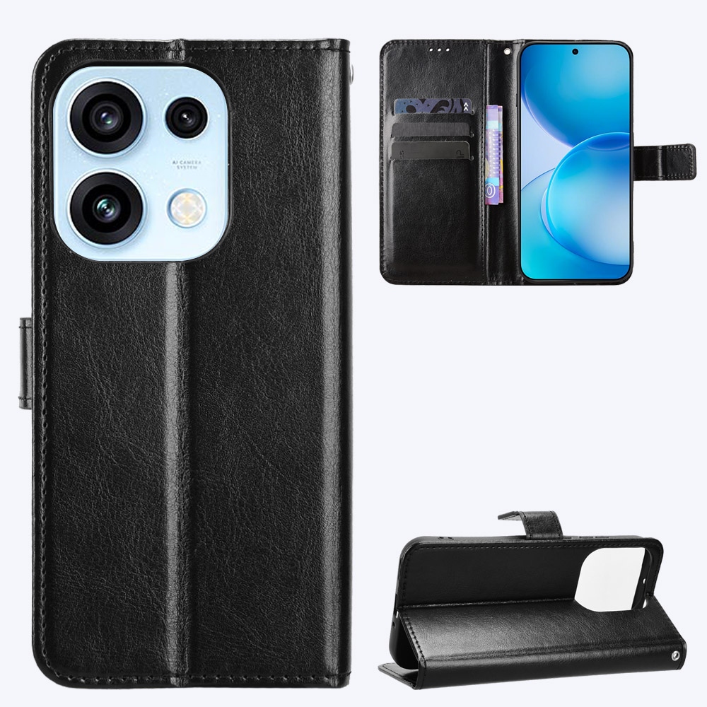Crazy könyvformájú tok az Oppo Reno 16 Pro 5G/Oppo Reno 16 5G készülékhez – fekete
