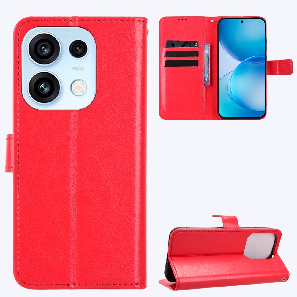 Crazy könyvformájú tok az Oppo Reno 16 Pro 5G/Oppo Reno 16 5G készülékhez – piros