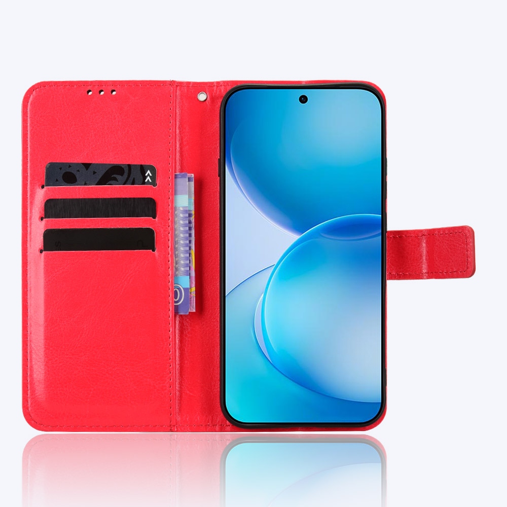 Crazy könyvformájú tok az Oppo Reno 16 Pro 5G/Oppo Reno 16 5G készülékhez – piros