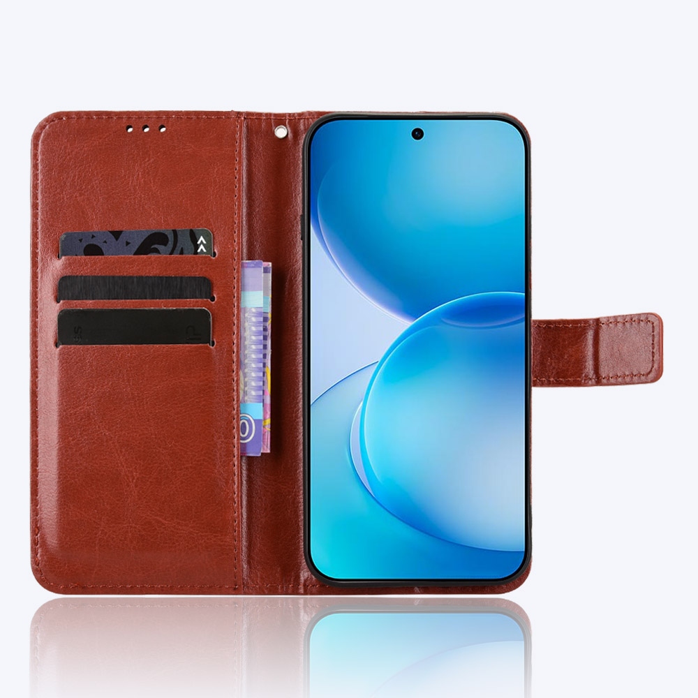 Crazy könyvformájú tok az Oppo Reno 16 Pro 5G/Oppo Reno 16 5G készülékekhez – barna