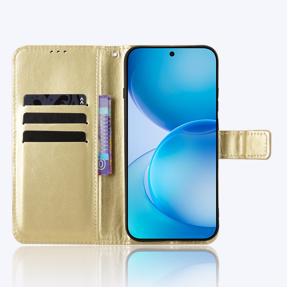 Crazy könyvszerű tok az Oppo Reno 16 Pro 5G/Oppo Reno 16 5G készülékhez – arany színű