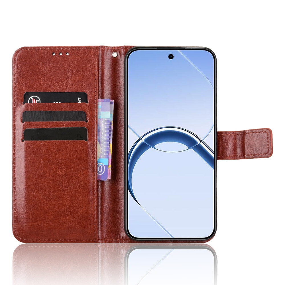 Crazy könyvformájú tok a Realme 16 5G-hez – barna