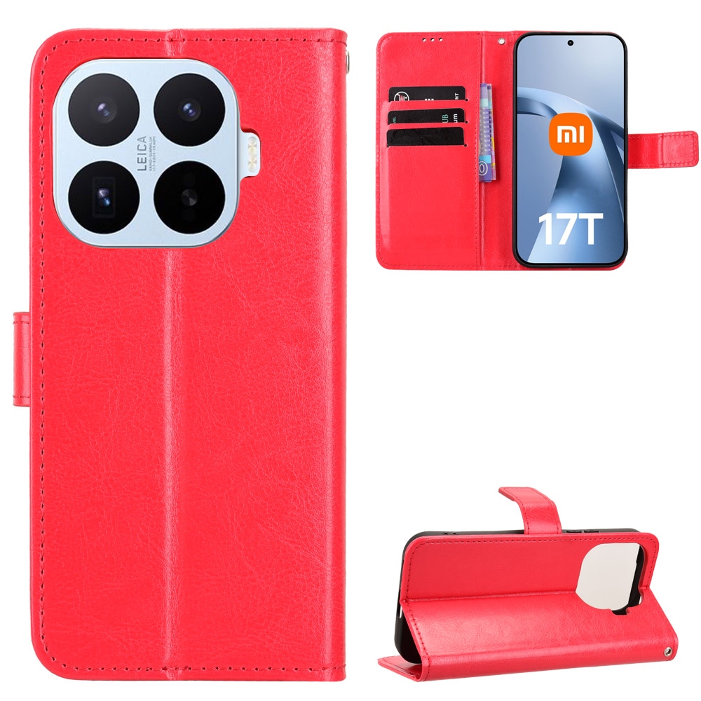 Őrült könyv tok Xiaomi 17T-hez - piros