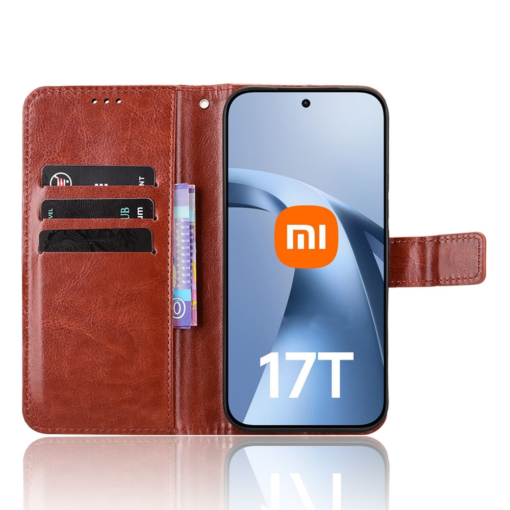 Őrült könyv tok Xiaomi 17T-hez - barna