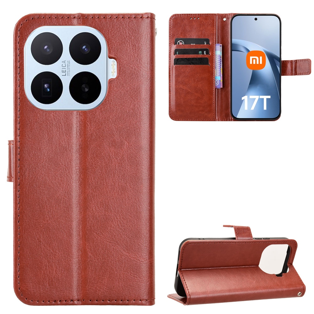 Őrült könyv tok Xiaomi 17T-hez - barna