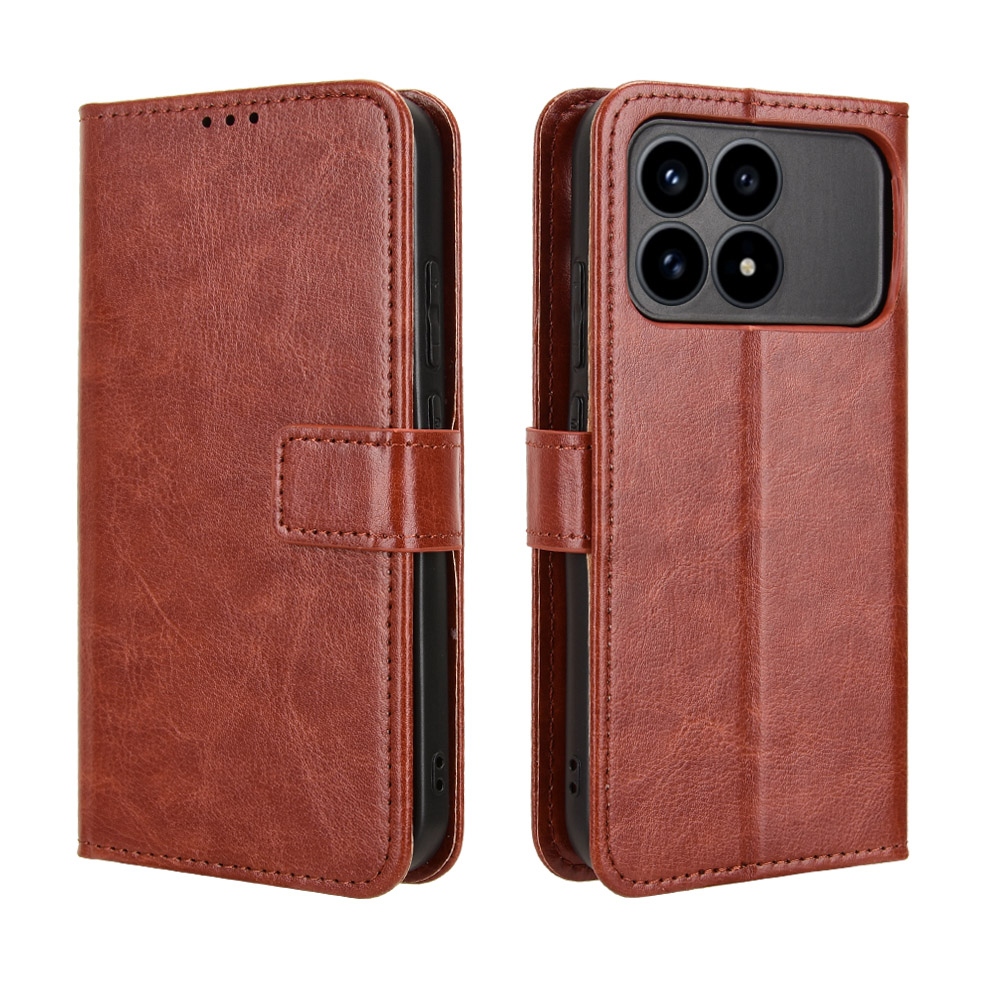 Őrült könyv tok a Xiaomi Poco F8 Pro 5G-hez - barna színben