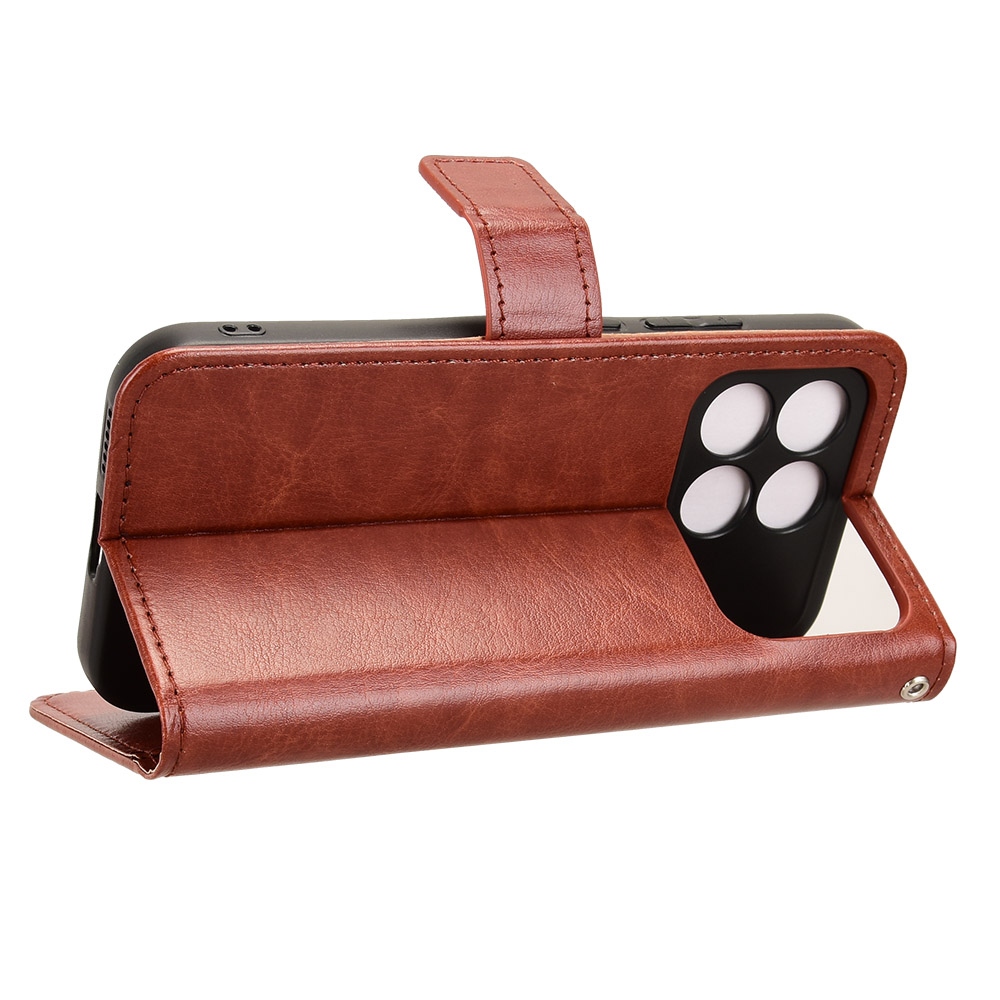 Őrült könyv tok a Xiaomi Poco F8 Pro 5G-hez - barna színben