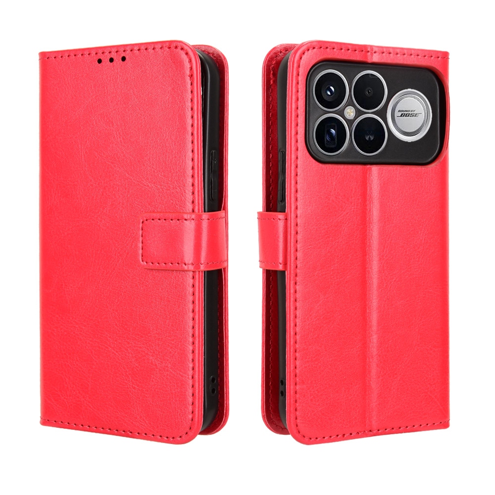 Őrült könyv tok a Xiaomi Poco F8 Ultra 5G-hez - piros