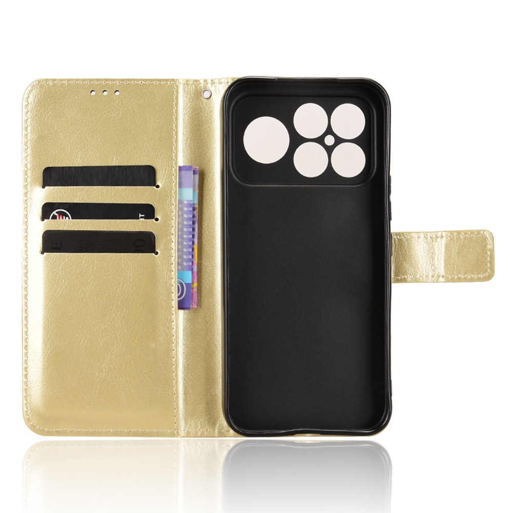 Őrült könyv tok a Xiaomi Poco F8 Ultra 5G-hez - arany színben