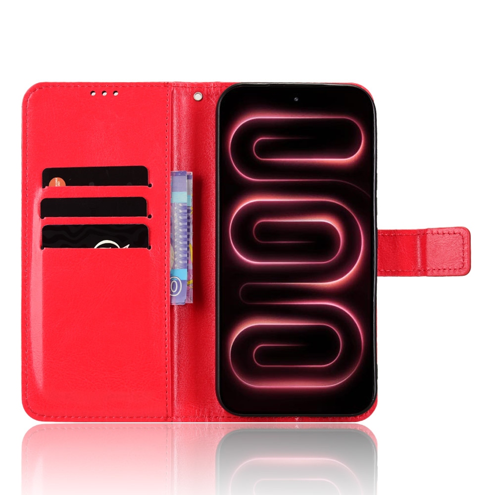 Crazy könyvformájú tok a Xiaomi Poco F9 Ultra 5G-hez – piros