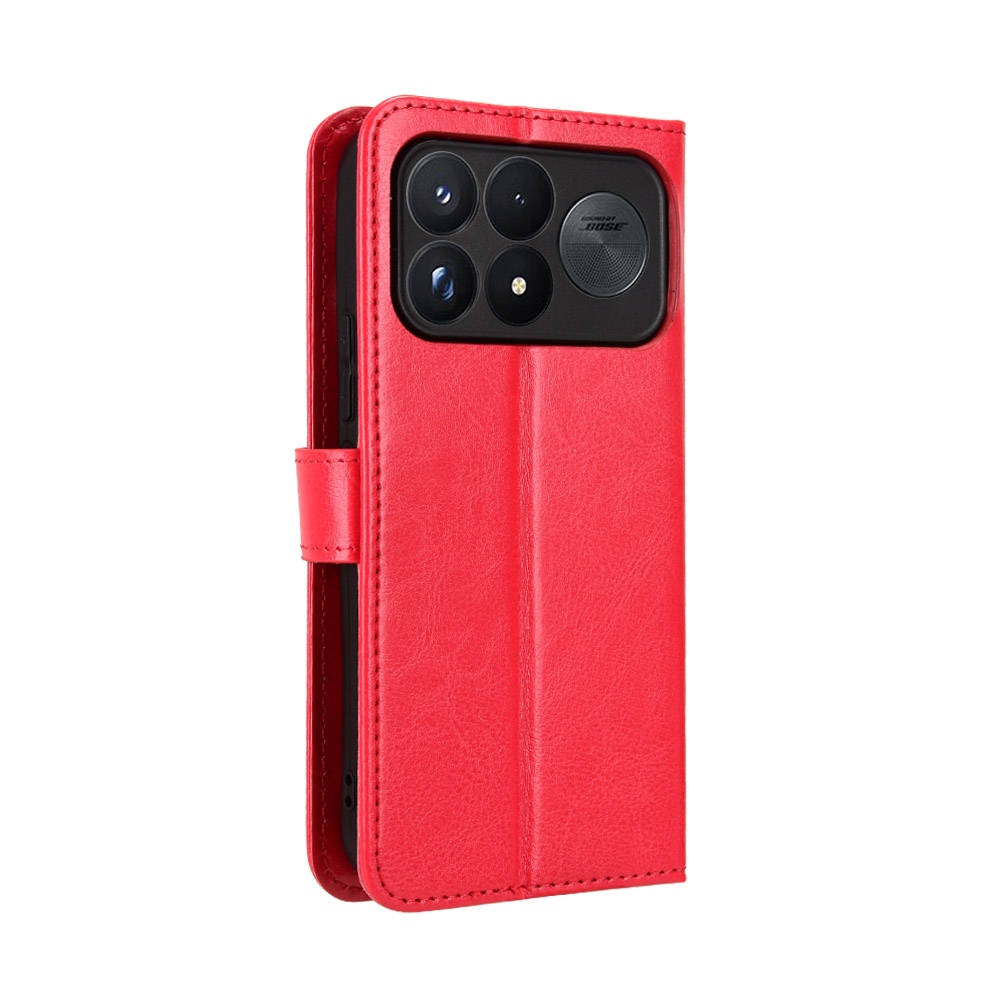 Crazy könyvformájú tok a Xiaomi Poco F9 Ultra 5G-hez – piros