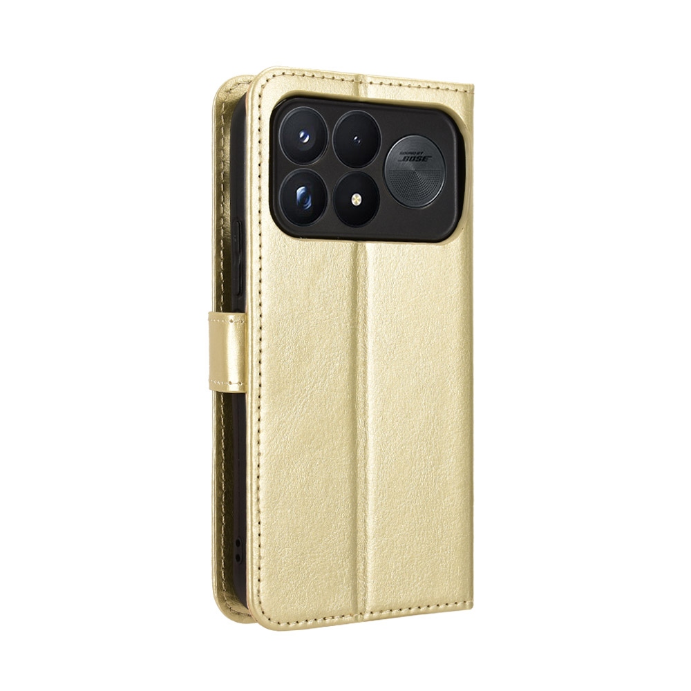 Crazy könyvformájú tok a Xiaomi Poco F9 Ultra 5G-hez – arany
