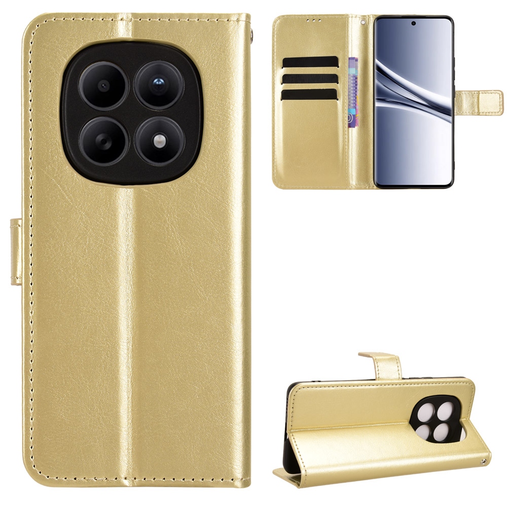 Őrült könyv tok a Xiaomi Poco M8 5G/Redmi Note 15 5G/Note 15 4G számára - arany színű