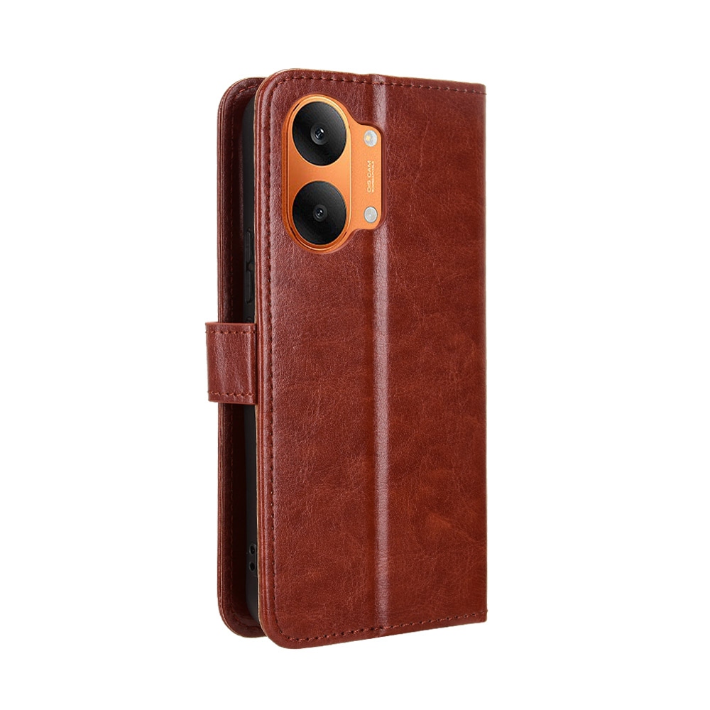 Őrült könyv tok a Xiaomi Poco X8 Pro Max 5G számára - barna színben