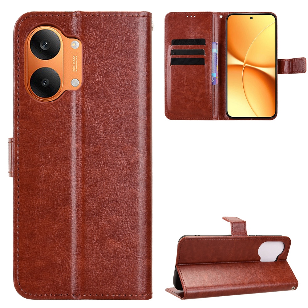 Őrült könyv tok a Xiaomi Poco X8 Pro Max 5G számára - barna színben