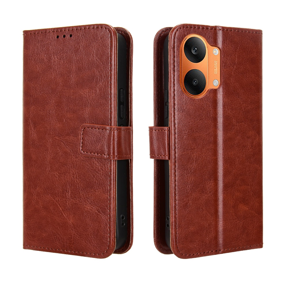 Őrült könyv tok a Xiaomi Poco X8 Pro Max 5G számára - barna színben