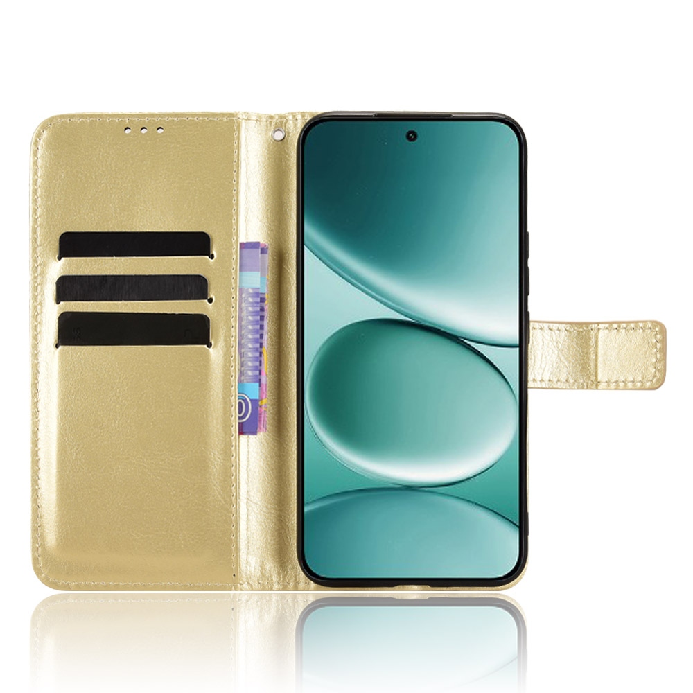 Őrült könyv tok a Xiaomi Redmi Note 15 Pro 4G-hez - arany színben