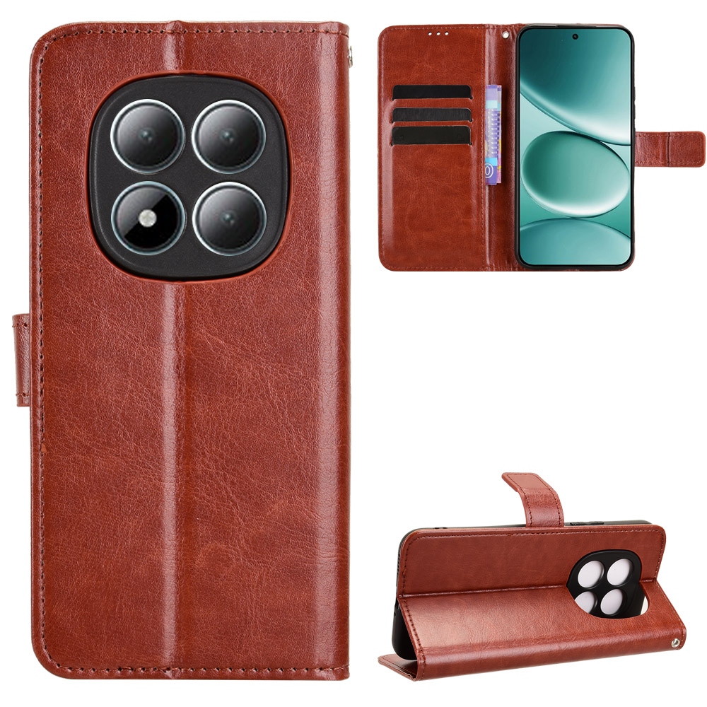 Őrült könyv tok a Xiaomi Redmi Note 15 Pro 5G-hez - barna színű