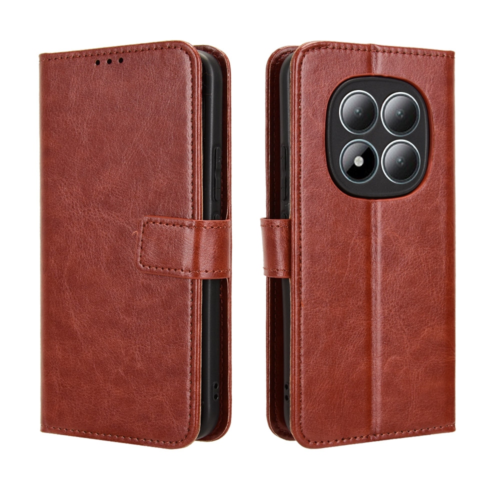 Őrült könyv tok a Xiaomi Redmi Note 15 Pro 5G-hez - barna színű