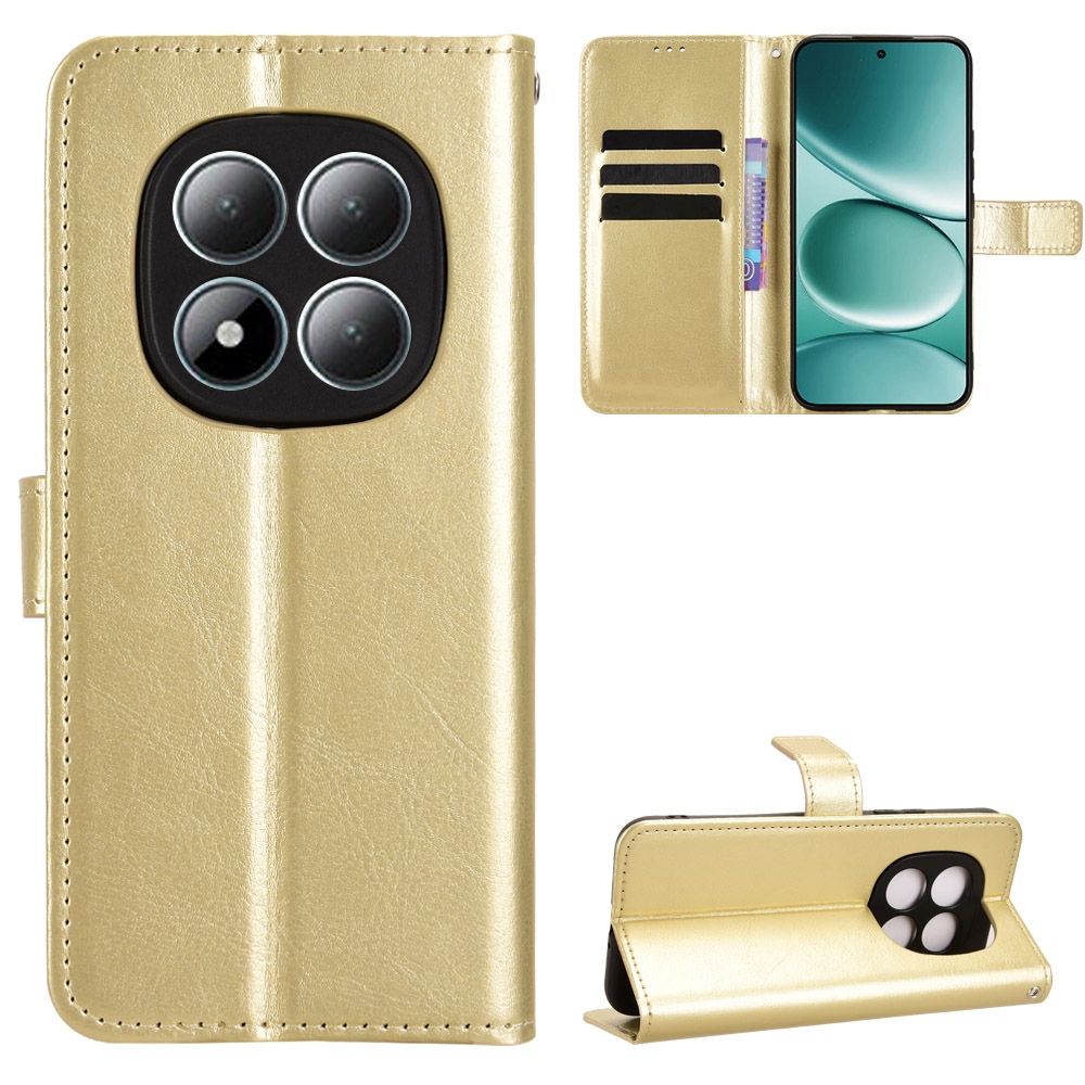 Őrült könyv tok a Xiaomi Redmi Note 15 Pro 5G-hez - arany színben