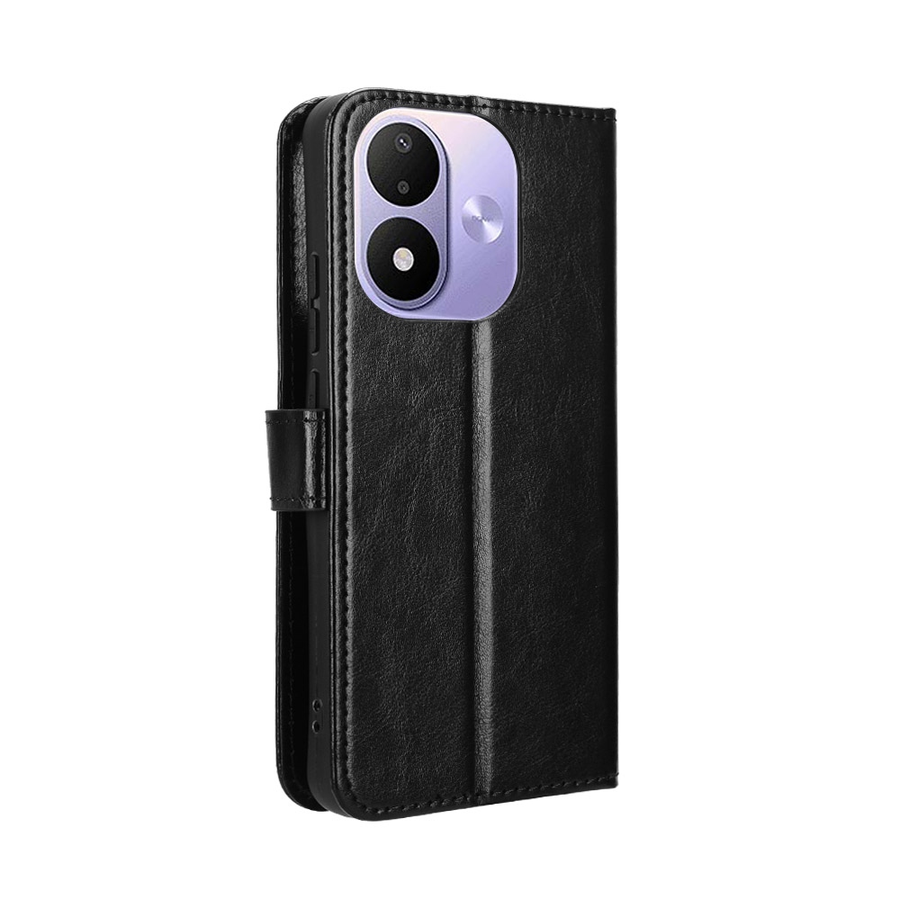 Crazy könyvformájú tok a Xiaomi Redmi Note 17 4G/5G-hez – fekete