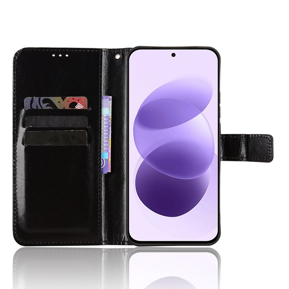 Crazy könyvformájú tok a Xiaomi Redmi Note 17 4G/5G-hez – fekete