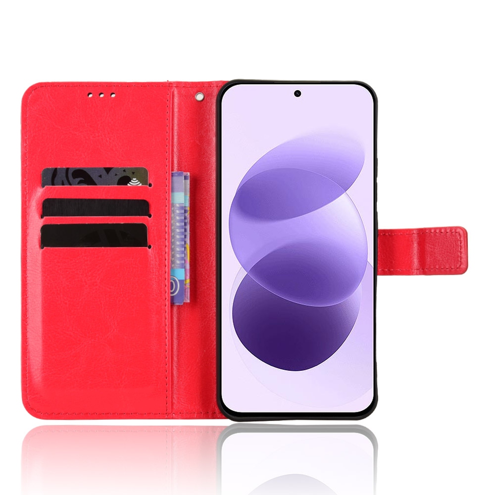 Crazy könyvformájú tok a Xiaomi Redmi Note 17 4G/5G-hez – piros