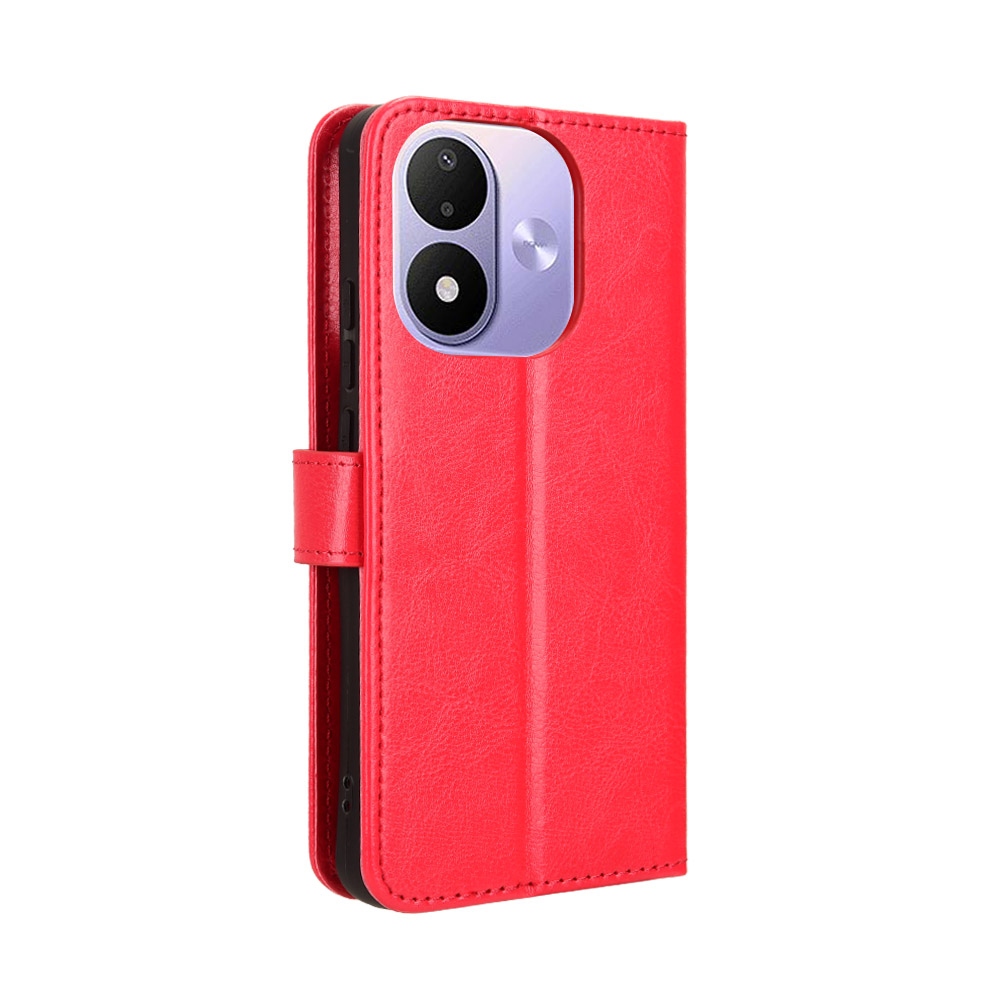 Crazy könyvformájú tok a Xiaomi Redmi Note 17 4G/5G-hez – piros