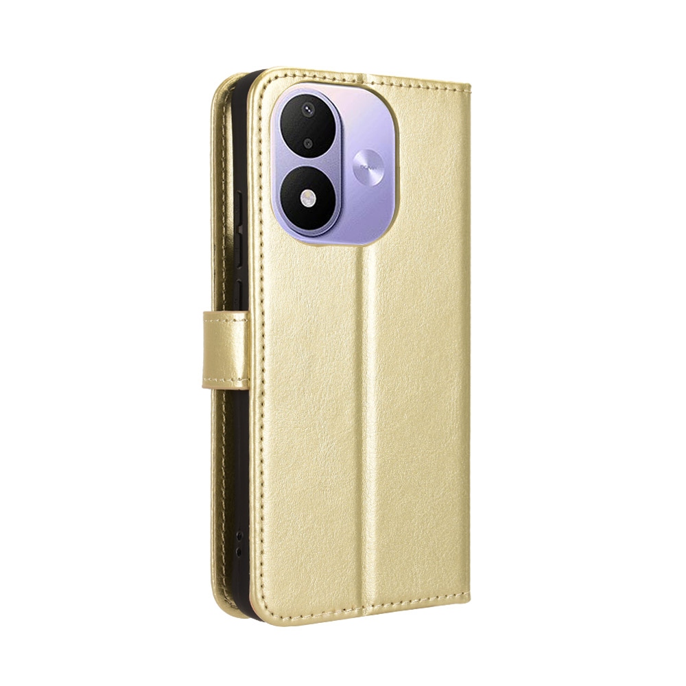 Crazy könyvformájú tok a Xiaomi Redmi Note 17 4G/5G-hez – arany