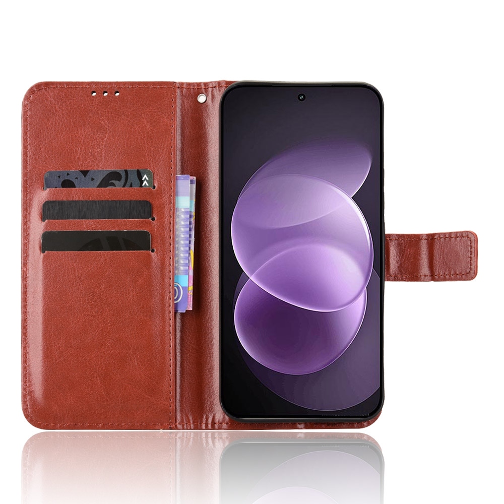 Crazy könyvformájú tok a Xiaomi Redmi Note 17 Pro 5G-hez – barna